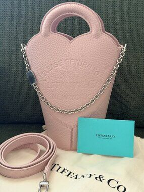 NWT TIFFANY & CO. Return to Tiffany Blush Pink Leather Crossbody Tote Bag BEAUTY